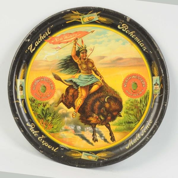 SCARCE NORTH WESTERN BREWERY ADVERTISING TRAY.    