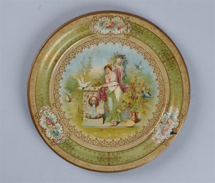 SERVING TRAY WITH WOMAN & BIRDS.                  
