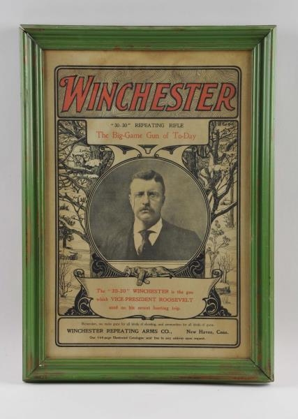 WINCHESTER 30-30 RIFLE ADVERTISING SIGN.          