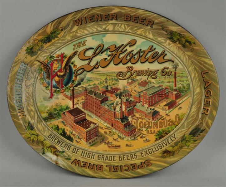 L. HOSTER BREWING CO. ADV. TRAY FROM COLUMBUS, OH.