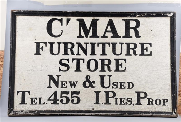 WOODEN ADVERTISING SIGN FOR A FURNITURE STORE.    