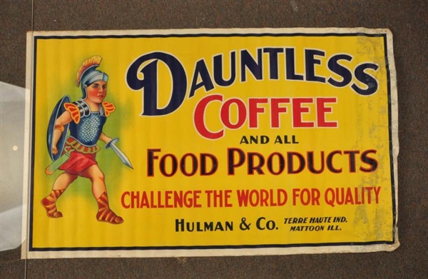 DAUNTLESS COFFEE ADVERTISING BANNER.              