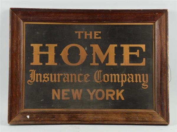 TIN LITHO HOME INSURANCE CO. ADVERTISING SIGN.    