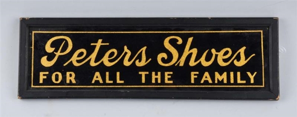 PETERS SHOES REVERSE GLASS ADVERTISING SIGN.      