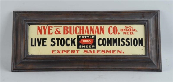BUCHANAN CO LIVE STOCK COMMISSION TIN TACKER SIGN.