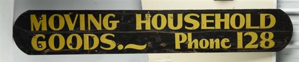 WOODEN ADVERTISING SIGN FOR HOUSEHOLD MOVERS.     