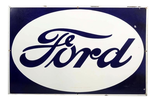 FORD, IN OVAL, CIRCA 1930 PORCELAIN SIGN.         