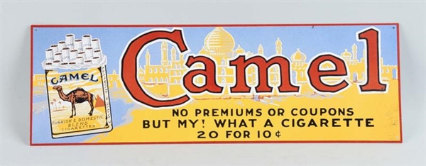 CAMEL CIGARETTES TIN ADVERTISING SIGN.            