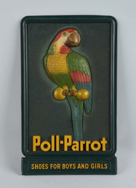 POLL - PARROT SHOES EASEL BACK SIGN.              