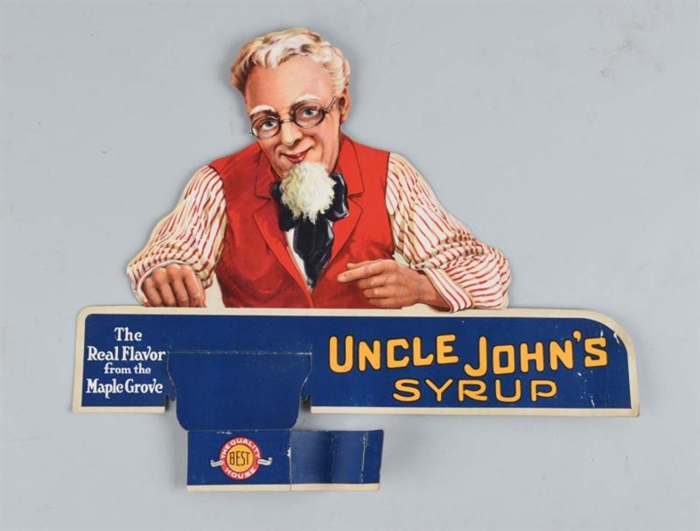 UNCLE JOHNS MAPLE SYRUP ADVERTISEMENT DISPLAY.   