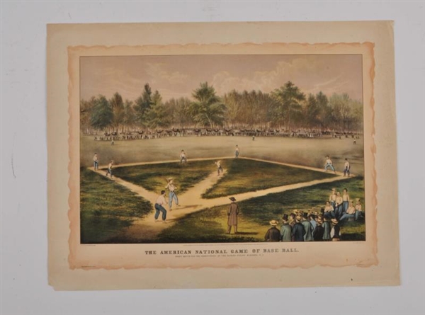 CURRIER & IVES BASEBALL LITHOGRAPHIC PRINT.       