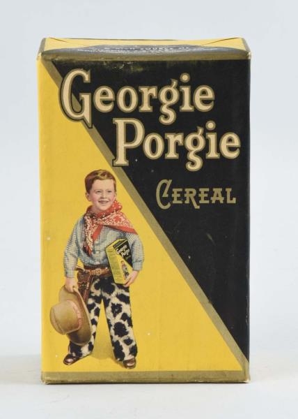 GEORGIE PORGIE CEREAL BOX WITH PRODUCT.           