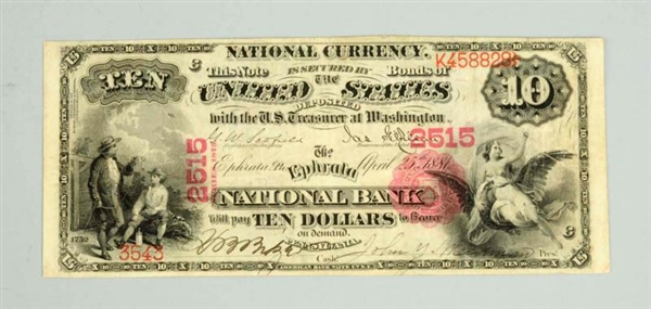 $10 1875 EPHRATA PA.                              