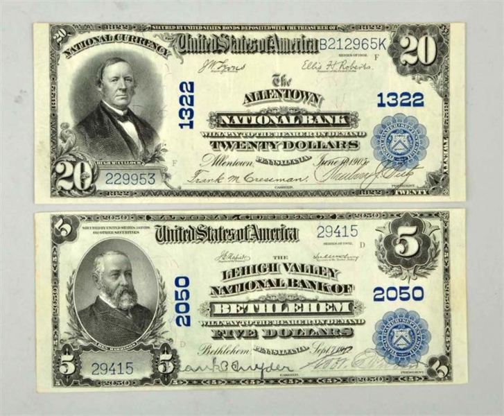 LOT OF 2: LARGE NOTES.                            