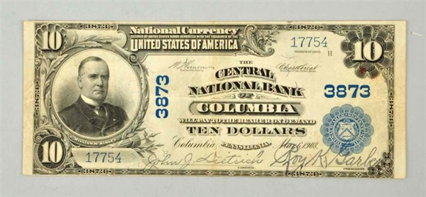 $10 1902 COLUMBIA PA.                             