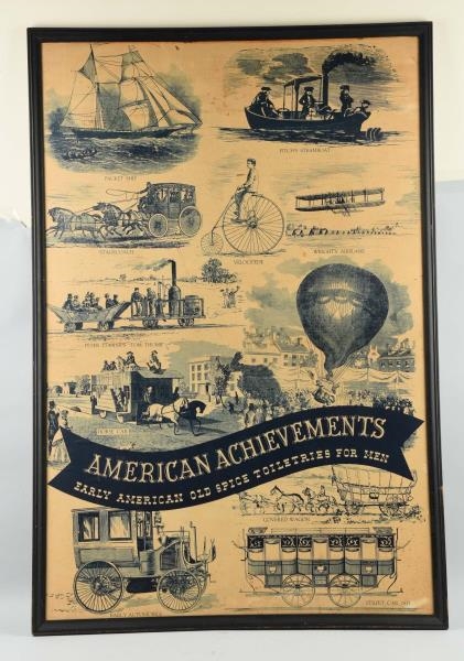 AM. ACHIEVEMENTS POSTER FOR OLD SPICE TOILETRIES. 