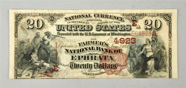 $20 1882 BB EPHRATA PA.                           