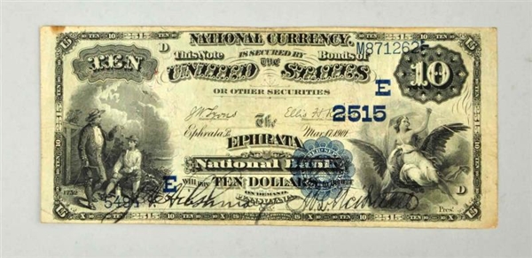 $10 1882 DB EPHRATA PA.                           