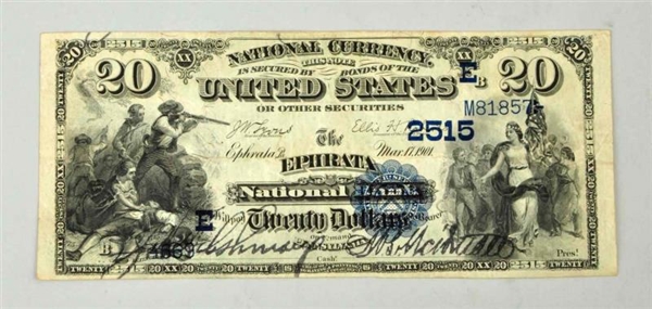$20 1882 DB EPHRATA PA.                           