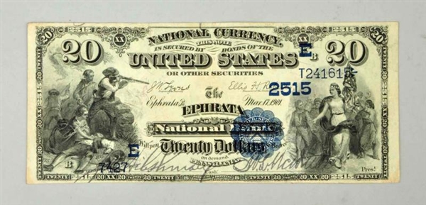 $20 1882 DB EPHRATA PA.                           