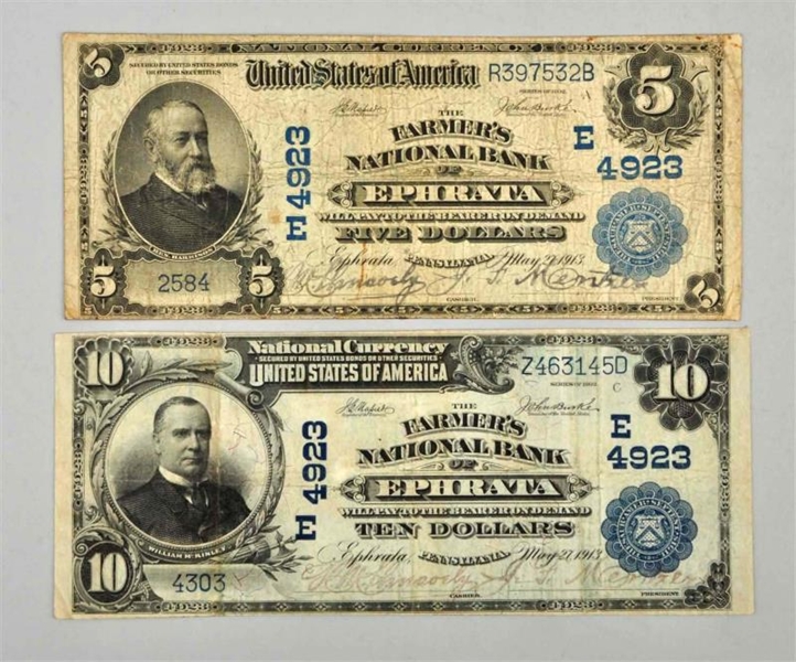 LOT OF 2: 1902 NOTES.                             