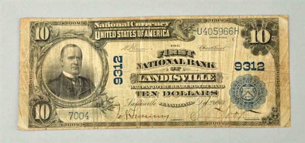 $10 1902 LANDISVILLE PA.                          