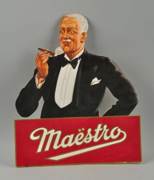 MAESTRO CIGAR DIE CUT EASEL BACK SIGN.            