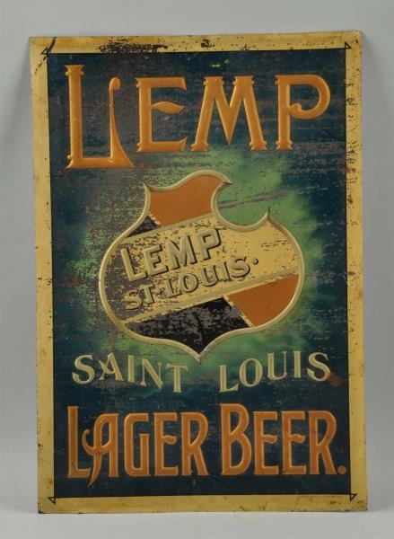 LEAP LAGER BEER TIN LITHO ADVERTISING SIGN.       