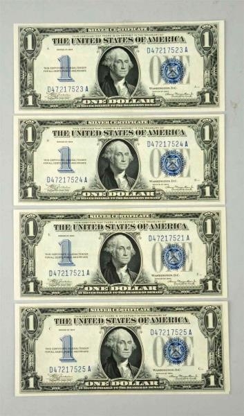 LOT OF 4: 1934 SILVER CERTIFICATES.               