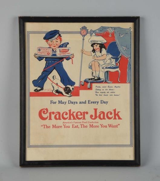 CRACKER JACK.CARDBOARD ADVERTISING SIGN.          