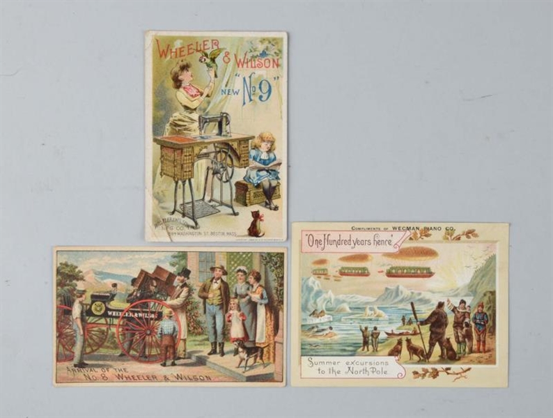 LOT OF 3 VINTAGE ADVERTISING TRADE CARDS.         