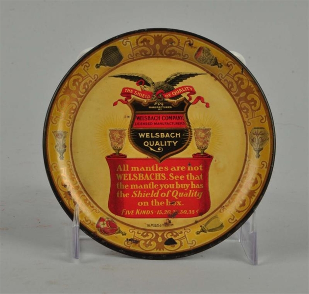 WELSBACH MANTLES ADVERTISING TIP TRAY.            