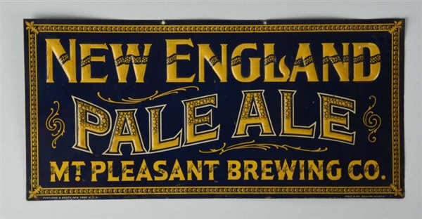 NEW ENGLAND PALE ALE EMBOSSED TIN SIGN.           