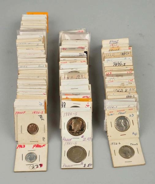 LOT OF 168: PROOF SILVER COINS.                   