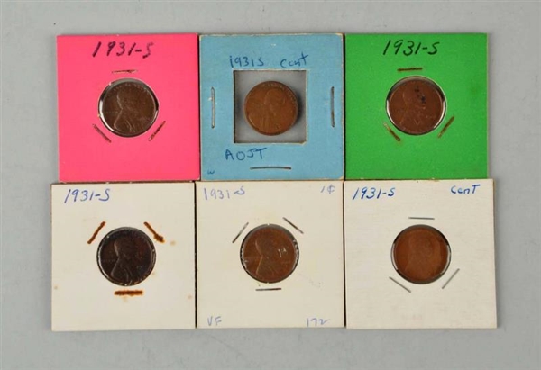 LOT OF 6: LINCOLN CENTS.                          