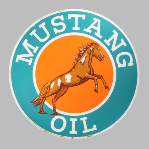 MUSTANG OIL WITH LOGO SIGN.                       