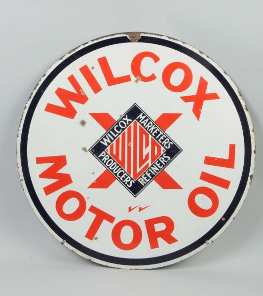 WILCOX MOTOR OIL WITH LOGO SIGN.                  