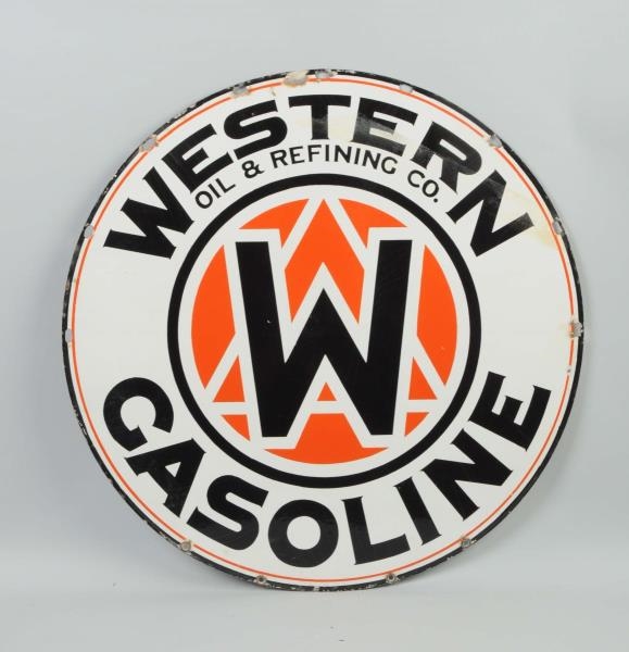 WESTERN GASOLINE WITH LOGO SIGN.                  