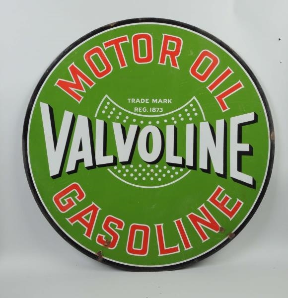 VALVOLINE MOTOR OIL GASOLINE WITH LOGO SIGN.      