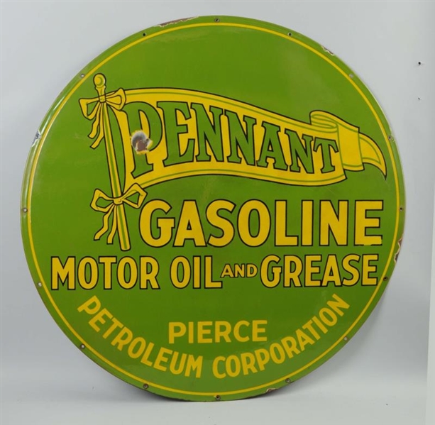 PENNANT GASOLINE MOTOR OIL AND GREASE SIGN.       