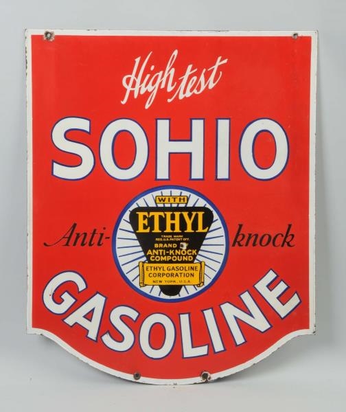 HIGH TEST SOHIO GASOLINE LOGO SIGN (CLEARED).     