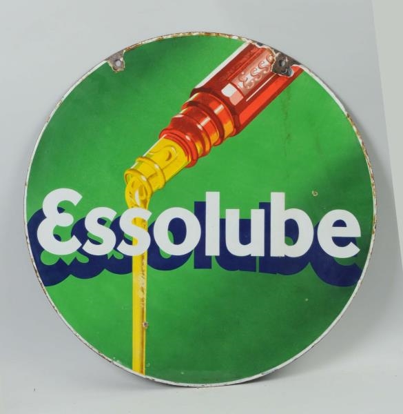 ESSOLUBE WITH POURING BOTTLE SIGN.                