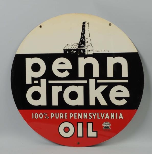 PENN DRAKE "100% PURE PENNSYLVANIA OIL" SIGN.     