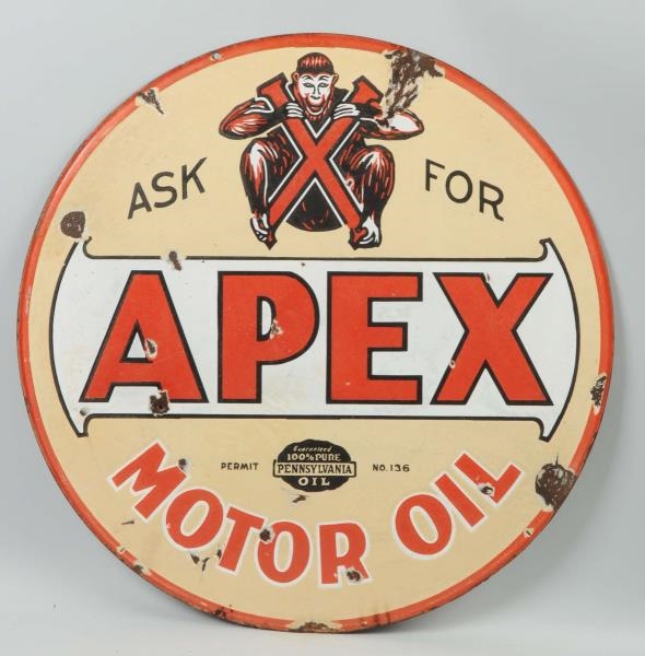 APEX MOTOR OIL WITH MONKEY LOGO SIGN.             