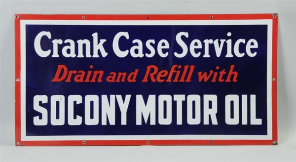 SOCONY MOTOR OIL CRANK CASE SERVICE SIGN.         