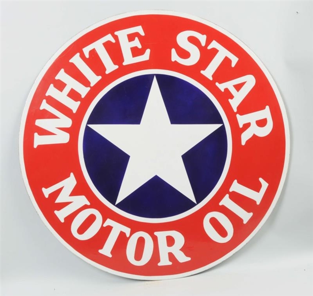 WHITE STAR MOTOR OIL GASOLINE SIGN - RESTORED.    