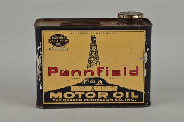 PENFIELD MOTOR OILS CAN WITH DERICK LOGO.         
