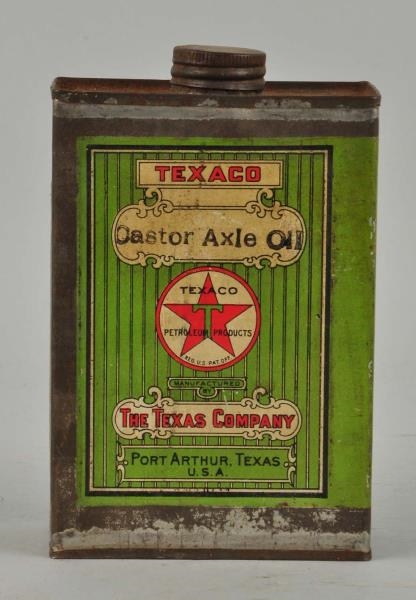 TEXACO (BLACK-T) CASTOR AXLE OIL CAN.             
