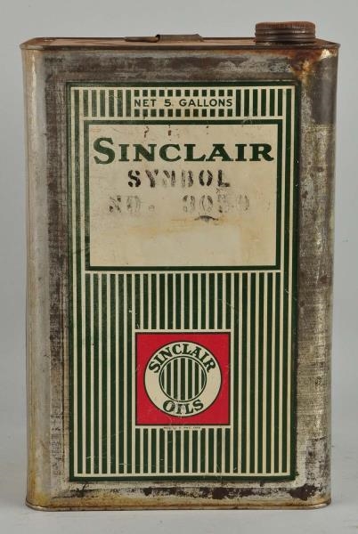SINCLAIR OILS WITH STRIPED LOGO CAN.              