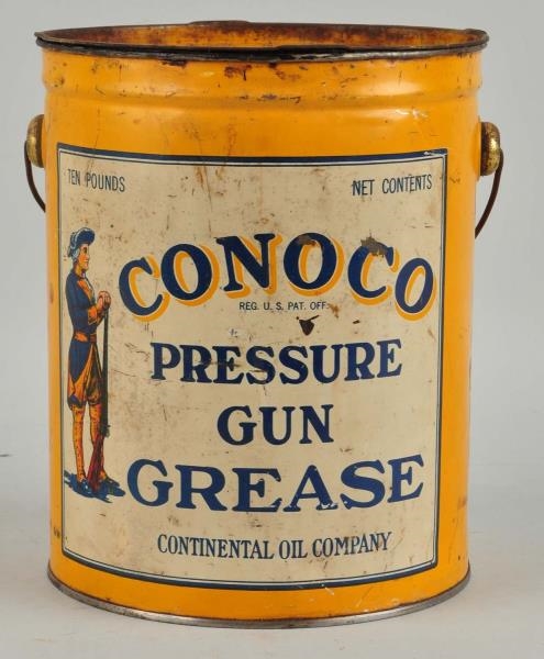 CONOCO PRESSURE GUN GREASE TEN POUND ROUND CAN.   